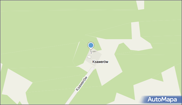 Ujazdek, Ksawerów, 1, mapa Ujazdek