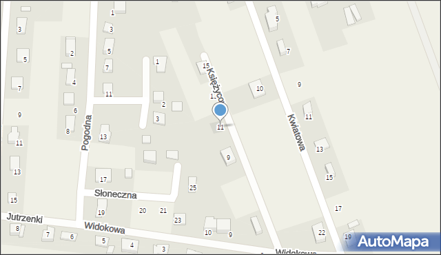 Wancerzów, Księżycowa, 11, mapa Wancerzów