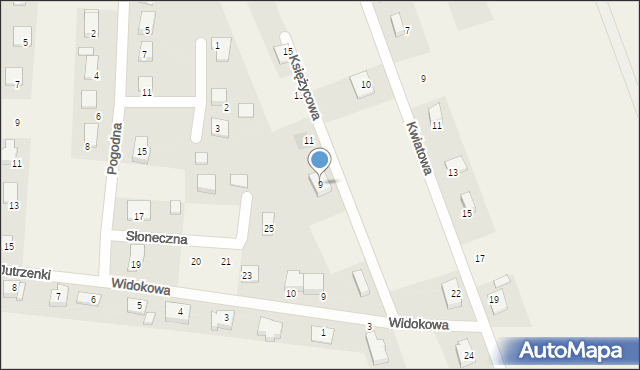 Wancerzów, Księżycowa, 9, mapa Wancerzów