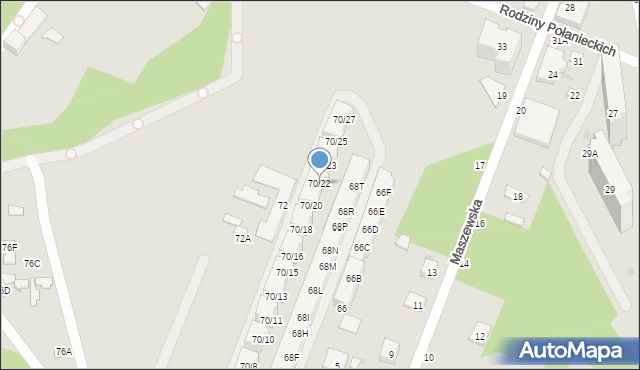 Warszawa, Księżycowa, 70/22, mapa Warszawy
