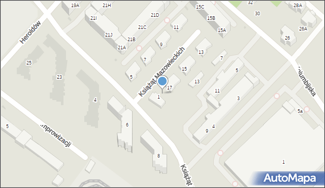 Warszawa, Książąt Mazowieckich, 19, mapa Warszawy