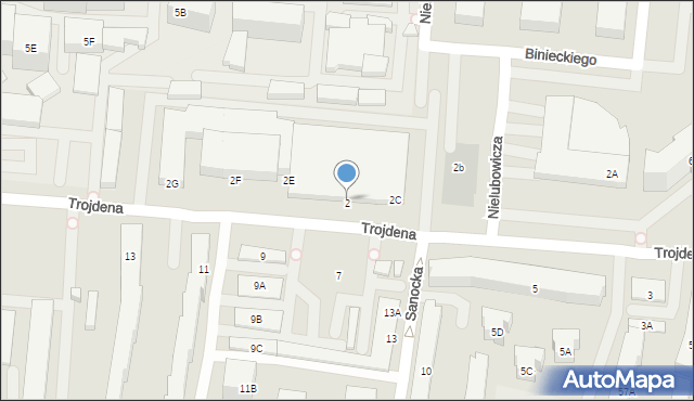 Warszawa, Księcia Trojdena, 2, mapa Warszawy