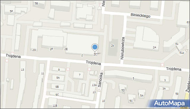 Warszawa, Księcia Trojdena, 2C, mapa Warszawy