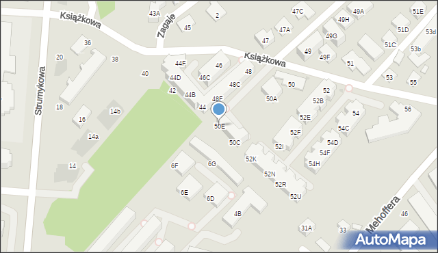 Warszawa, Książkowa, 50E, mapa Warszawy