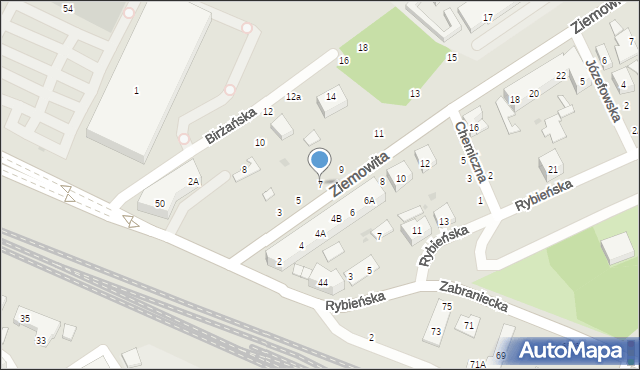 Warszawa, Księcia Ziemowita, 7, mapa Warszawy