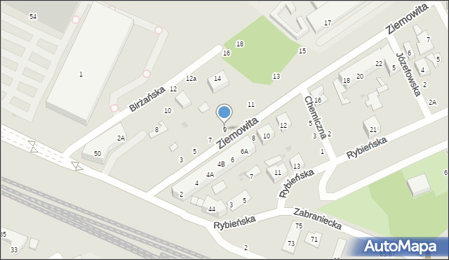 Warszawa, Księcia Ziemowita, 9, mapa Warszawy