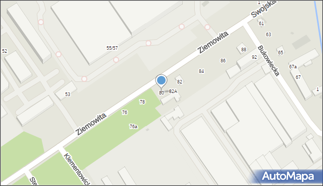 Warszawa, Księcia Ziemowita, 80, mapa Warszawy