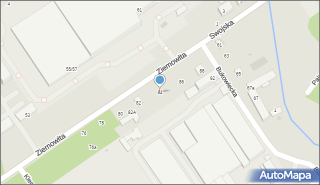 Warszawa, Księcia Ziemowita, 84, mapa Warszawy