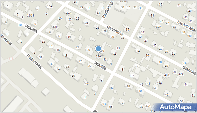 Warszawa, Księcia Witolda, 29A, mapa Warszawy