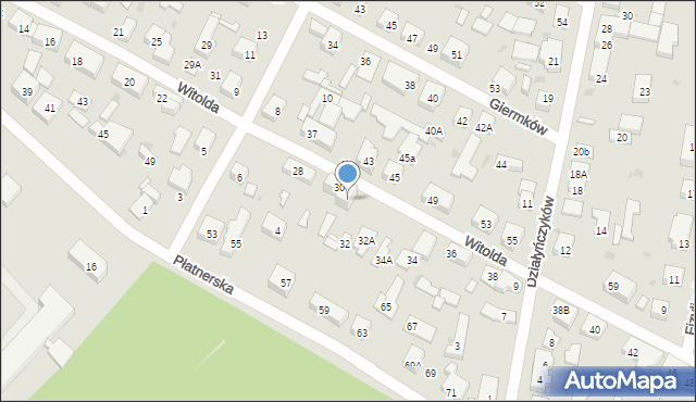 Warszawa, Księcia Witolda, 30A, mapa Warszawy