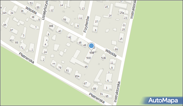 Warszawa, Księcia Witolda, 50B, mapa Warszawy
