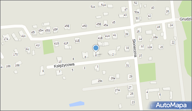 Węgrów, Księżycowa, 4, mapa Węgrów