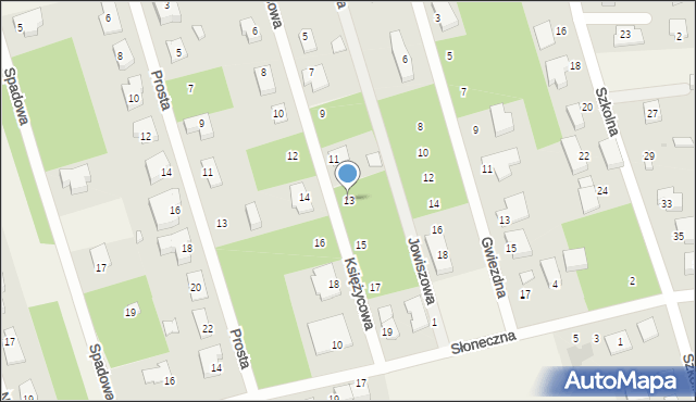 Wierzchowisko, Księżycowa, 13, mapa Wierzchowisko