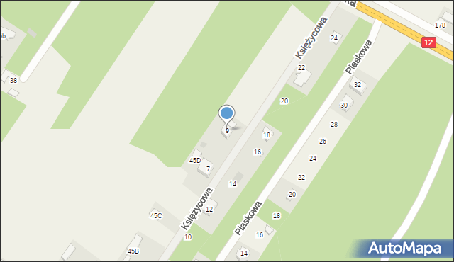 Włodzimierzów, Księżycowa, 9, mapa Włodzimierzów