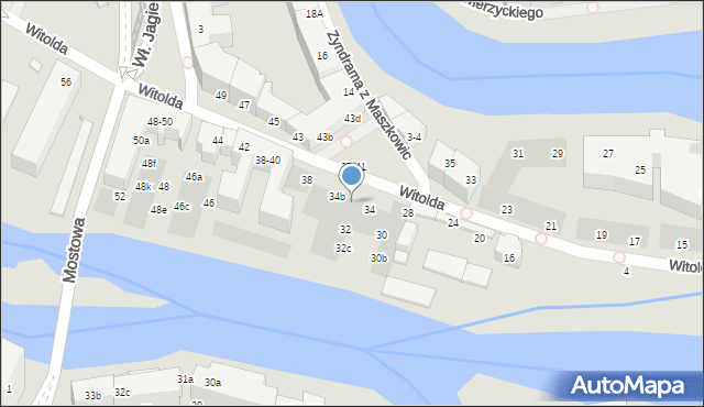 Wrocław, Księcia Witolda, 34a, mapa Wrocławia