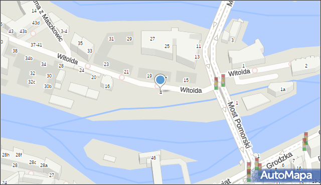 Wrocław, Księcia Witolda, 4, mapa Wrocławia