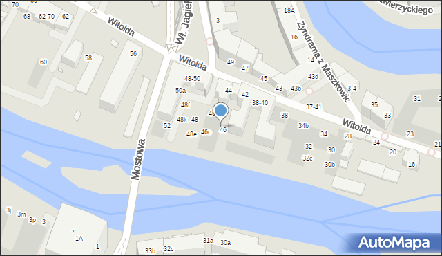 Wrocław, Księcia Witolda, 46g, mapa Wrocławia