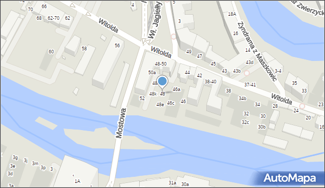 Wrocław, Księcia Witolda, 48, mapa Wrocławia