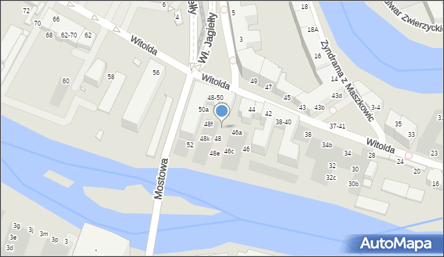 Wrocław, Księcia Witolda, 48a, mapa Wrocławia