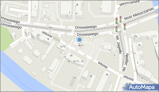 Wrocław, Księcia Witolda, 55, mapa Wrocławia