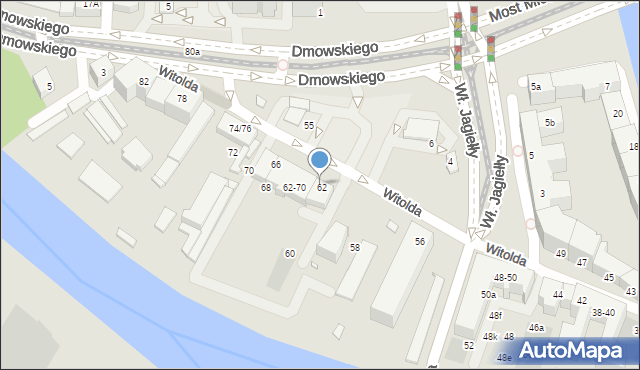 Wrocław, Księcia Witolda, 64, mapa Wrocławia