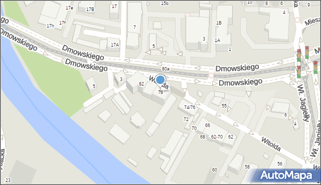 Wrocław, Księcia Witolda, 78, mapa Wrocławia
