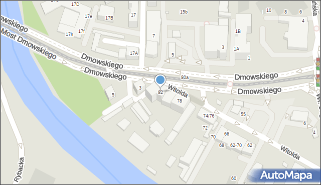 Wrocław, Księcia Witolda, 82, mapa Wrocławia