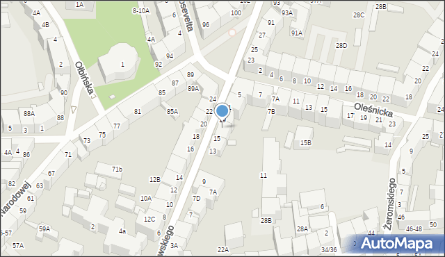 Wrocław, Księcia Józefa Poniatowskiego, 17, mapa Wrocławia