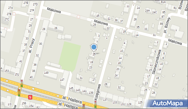 Wrocław, Księgowa, 15, mapa Wrocławia