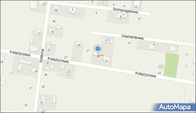 Wronowice, Księżycowa, 29, mapa Wronowice