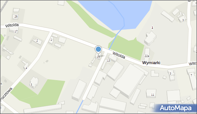 Wymiarki, Księcia Witolda, 15, mapa Wymiarki