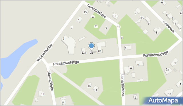 Wyszków, Księcia Józefa Poniatowskiego, 12, mapa Wyszków