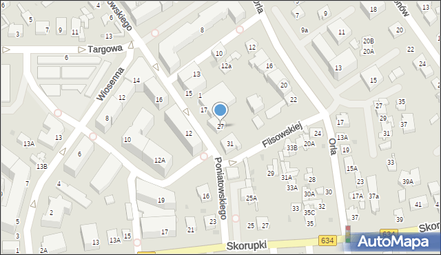 Ząbki, Księcia Józefa Poniatowskiego, 27, mapa Ząbki