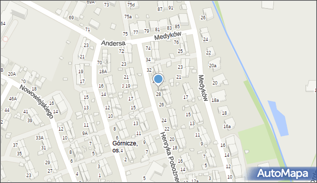 Zabrze, Księcia Henryka Pobożnego, 28A, mapa Zabrza
