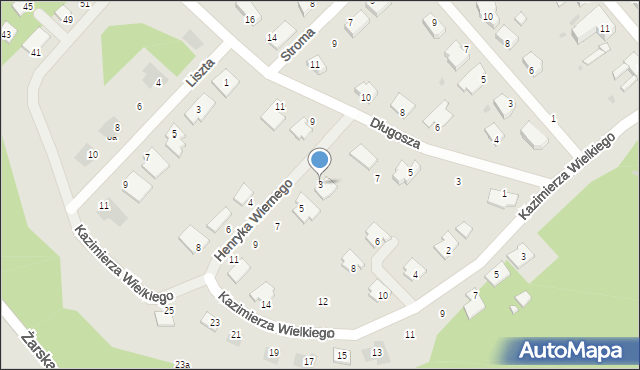 Żagań, Księcia Henryka Wiernego, 3, mapa Żagań