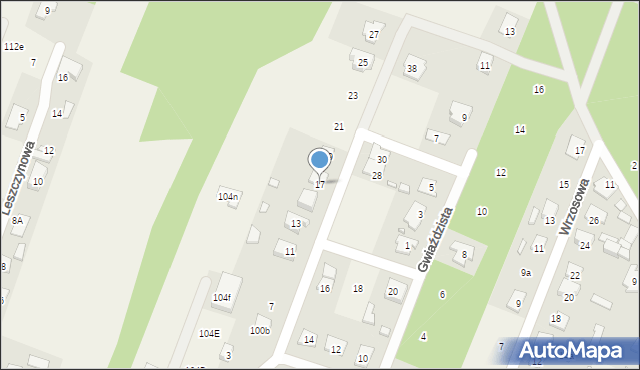 Zagościniec, Księżycowa, 17, mapa Zagościniec