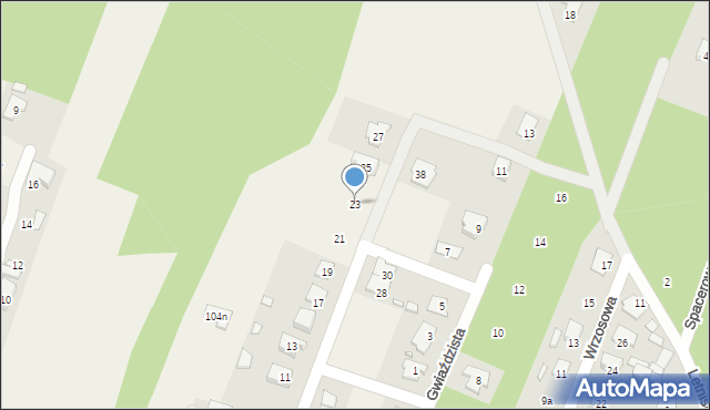 Zagościniec, Księżycowa, 23, mapa Zagościniec