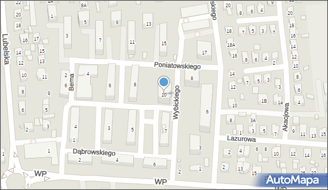 Zamość, Księcia Józefa Poniatowskiego, 10, mapa Zamościa