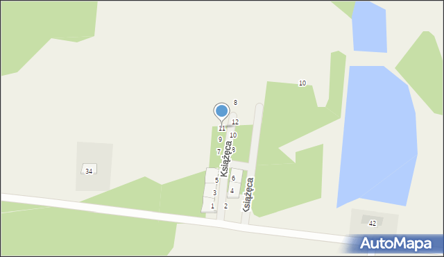 Zaścianki, Książęca, 11, mapa Zaścianki