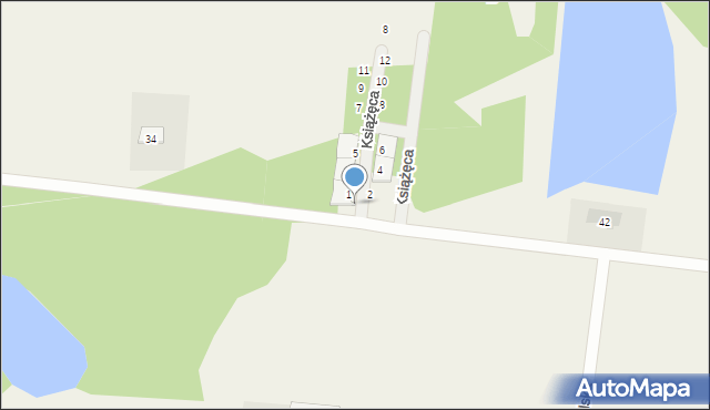 Zaścianki, Książęca, 1a, mapa Zaścianki