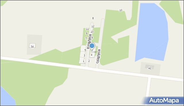 Zaścianki, Książęca, 4b, mapa Zaścianki