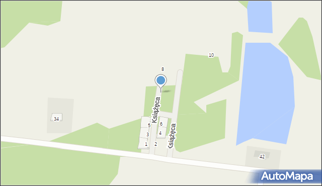 Zaścianki, Książęca, 10, mapa Zaścianki