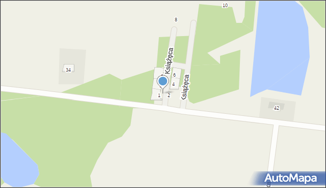 Zaścianki, Książęca, 1b, mapa Zaścianki