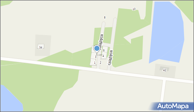 Zaścianki, Książęca, 3b, mapa Zaścianki