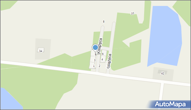Zaścianki, Książęca, 5, mapa Zaścianki