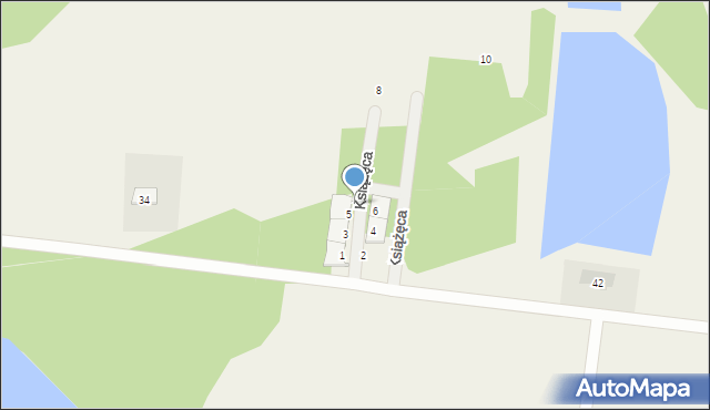 Zaścianki, Książęca, 5b, mapa Zaścianki