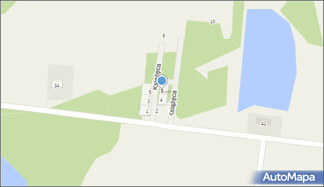 Zaścianki, Książęca, 6a, mapa Zaścianki