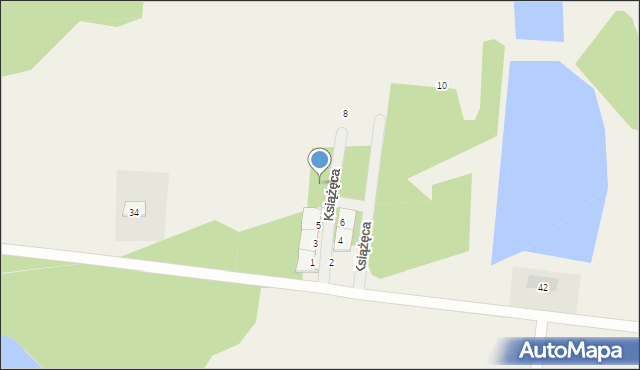 Zaścianki, Książęca, 7, mapa Zaścianki