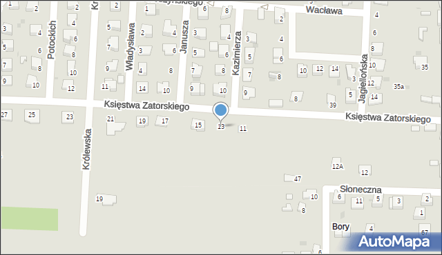 Zator, Księstwa Zatorskiego, 13, mapa Zator