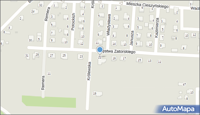 Zator, Księstwa Zatorskiego, 21, mapa Zator